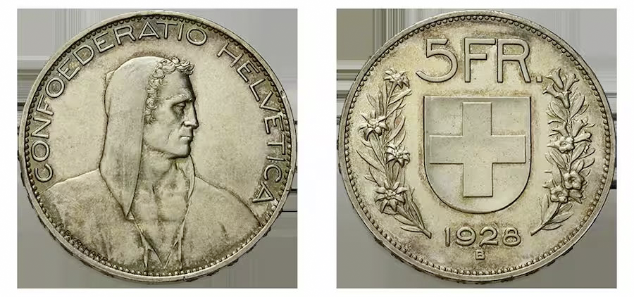 5-Franken-Stück aus dem Jahr 1928