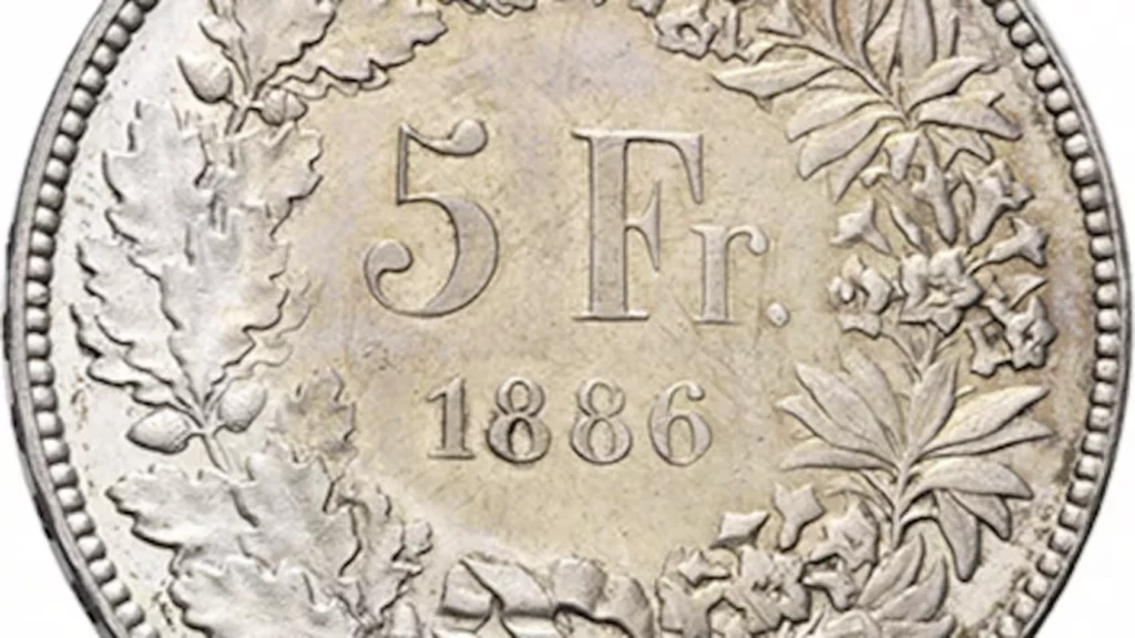 5-Franken-Stück aus dem Jahr 1886