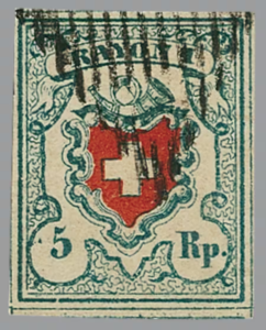Rayon I-Postmarke der Schweizerischen Bundespost.